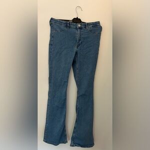 Flared blue lowrise jeggings- girls size 14